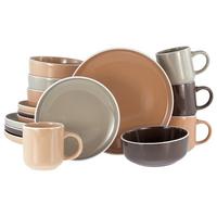 Kombiservice 16-Tlg. Keramik, Beige,hellbraun - Hellbraun/Beige, Basics, Keramik - Creatable
