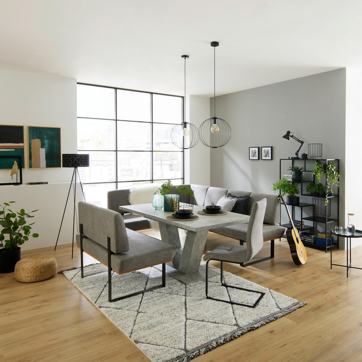 Eckbank Dunkelgrau/Schwarz Tristan 175x225 cm - Schwarz/Grau, MODERN, Holz/Textil (175/225cm) - James Wood