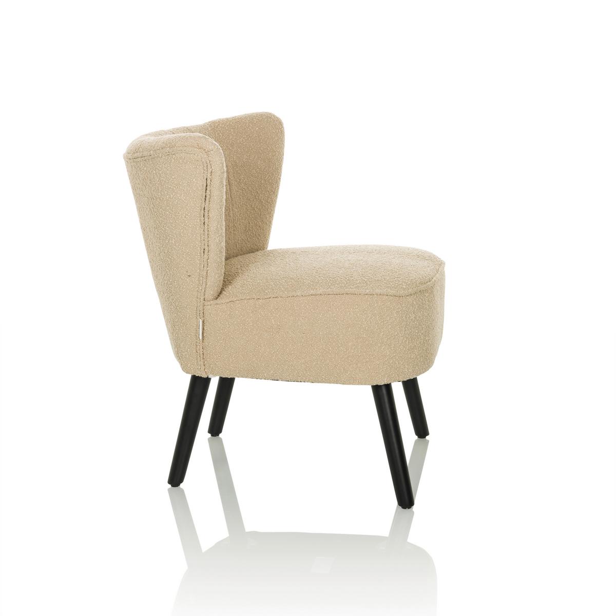 Loungesessel Maniso Beige B: 72 Cm - Beige/Schwarz, MODERN, Holz/Textil (72/77/65cm) - MID.YOU