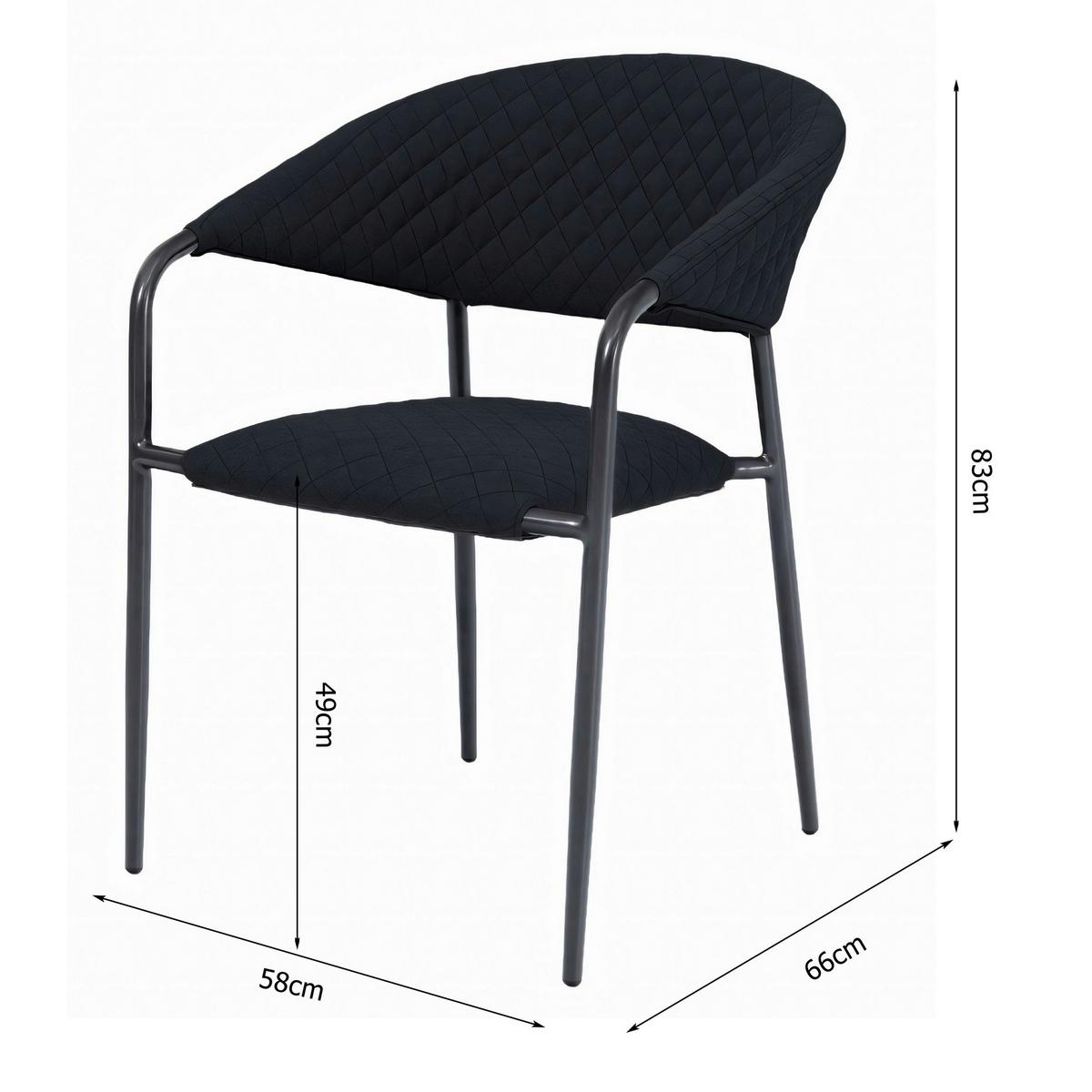 Stapelsessel Puro - Anthrazit, MODERN, Textil/Metall (58/83/66cm) - Gardenson