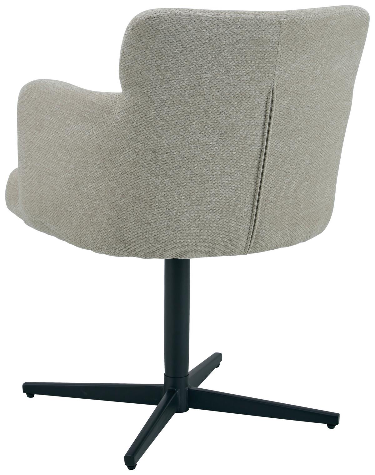 Armlehnstuhl Matteo Webstoff Beige, B: 58,5 Cm - Beige/Schwarz, KONVENTIONELL, Holz/Textil (58,5/85/63cm) - Livetastic