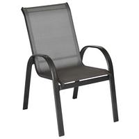 Gartensessel Stapelbar 2er Set Amalfi Metall/textil - Graphitfarben/Grau, KONVENTIONELL, Textil/Metall (56/97/76cm) - Gardenson