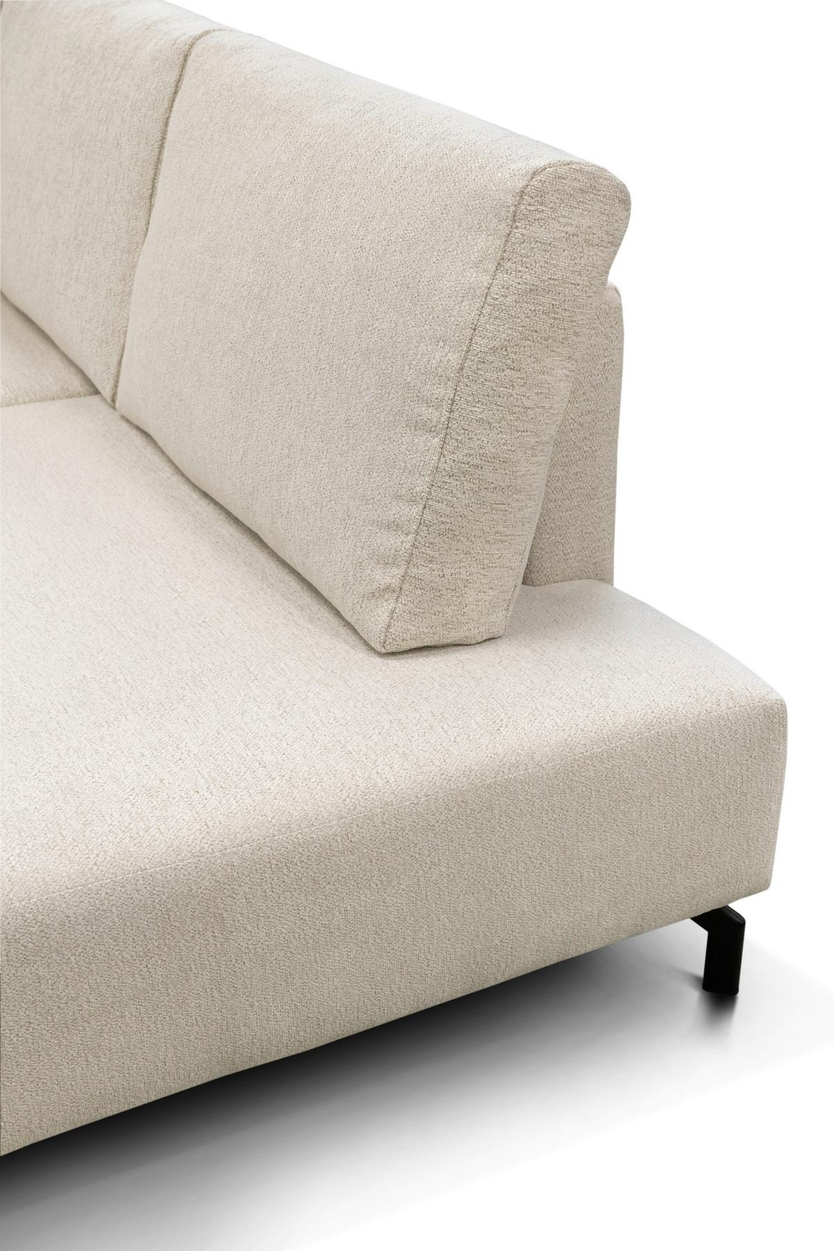 Rohová sedačka VENI, pravá, béžová ženilka - čierna/béžová, Modern, textil (272/210cm)