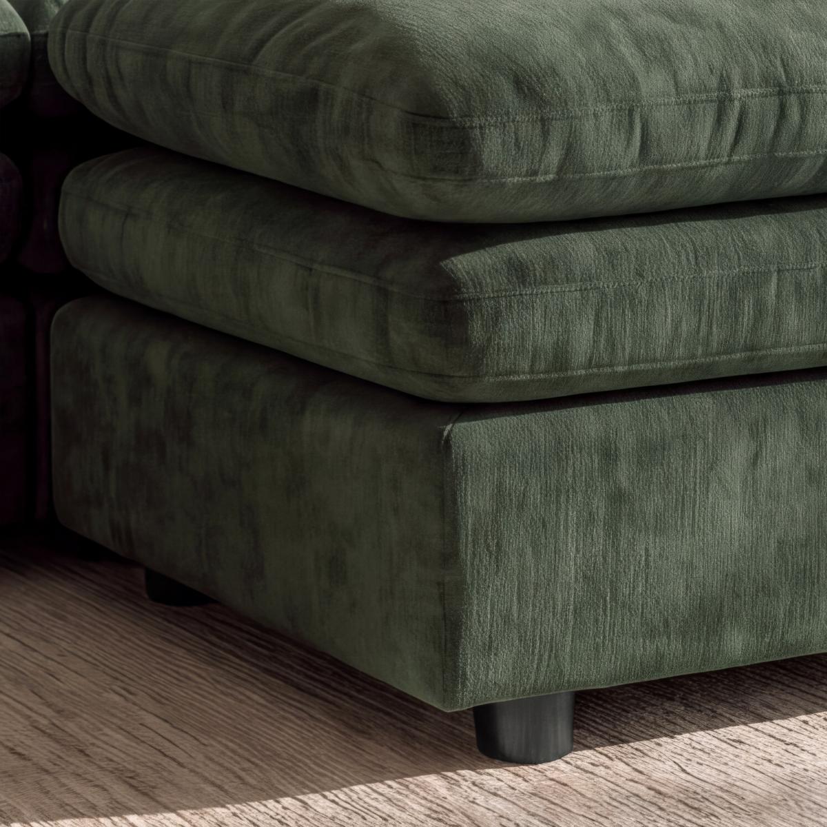 2-dielna súprava ALESSIA, zelená ženilka, max. 360 kg - čierna/zelená, Modern, drevo/textil (188/137cm) - Bessagi Home