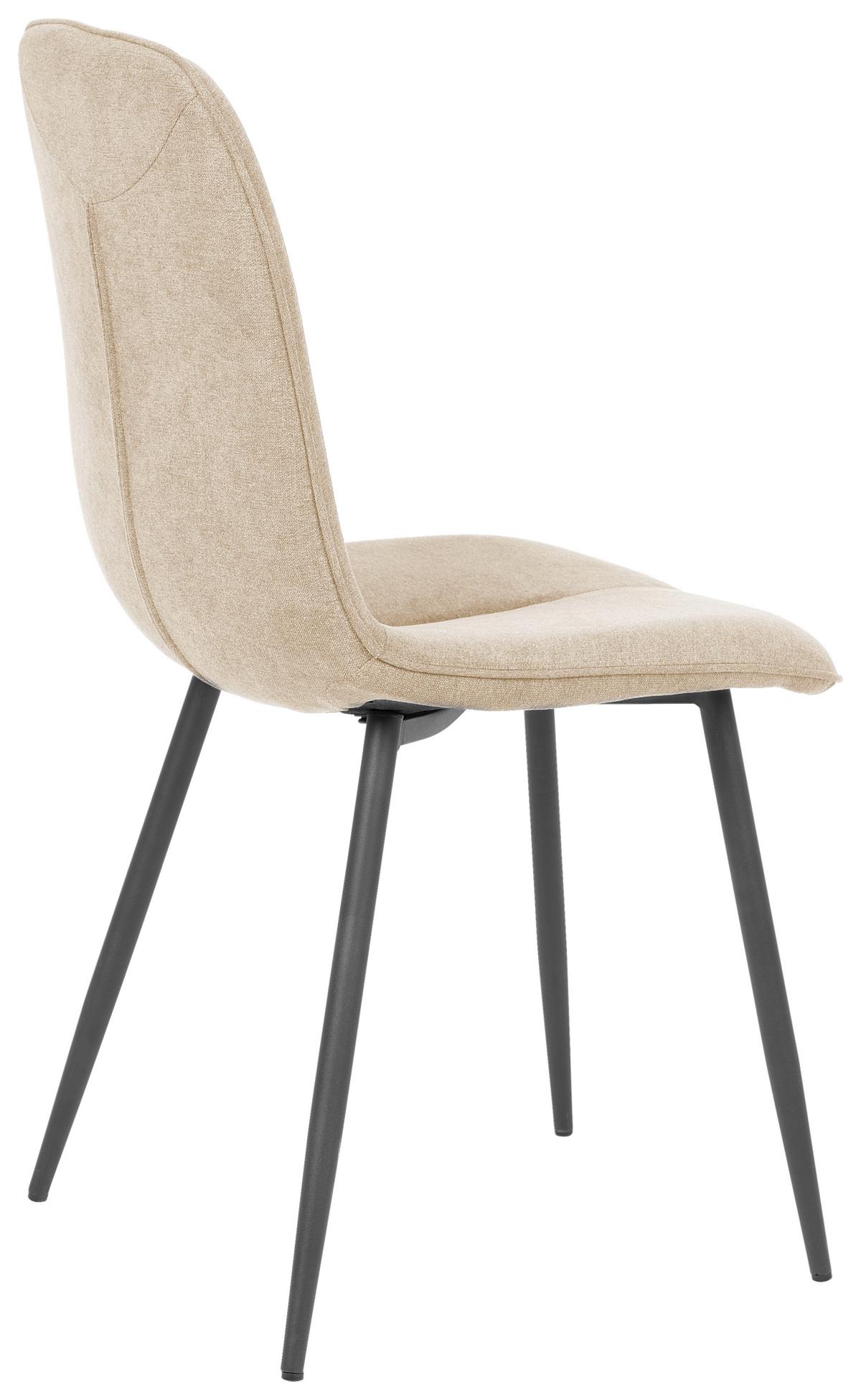 Stuhl-Set 2er Lago Beige Lago - Beige/Schwarz, MODERN, Holz/Textil (47/87/58cm) - P & B