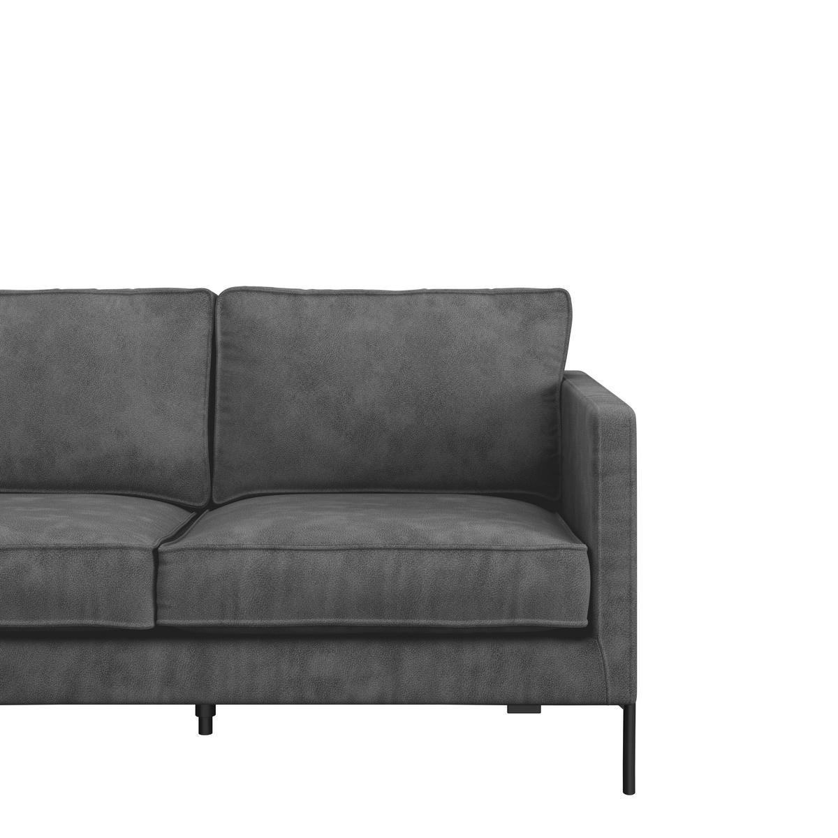 Ecksofa Yukon Dunkelgrau S: 154x232 Cm - Dunkelgrau/Schwarz, Trend, Textil (154/232cm) - Livetastic