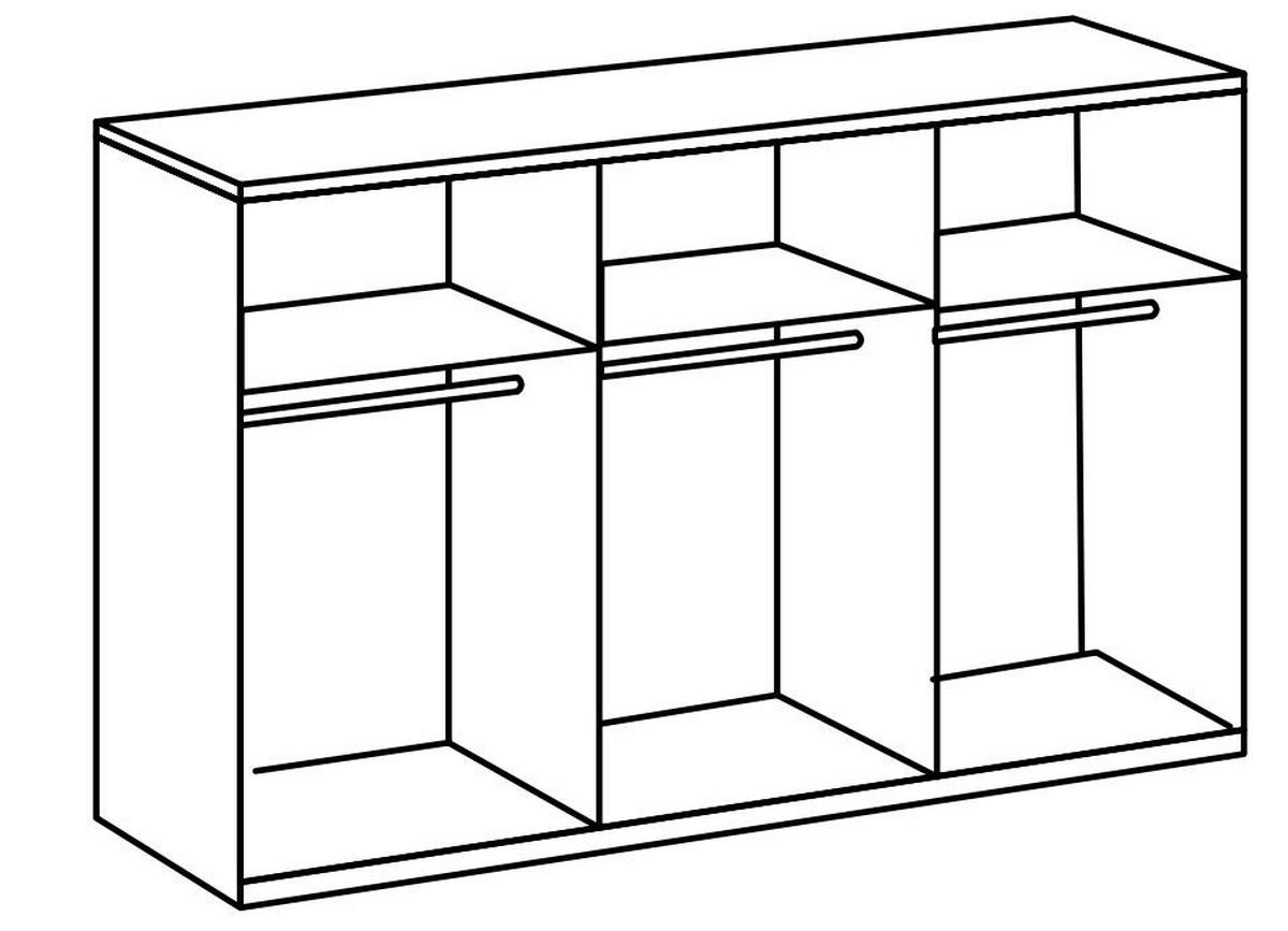 Schwebetürenschrank B: 300 Cm Level Weiß/eichefarben Dekor - Eichefarben/Weiß, MODERN, Holzwerkstoff (300/216/65cm) - MID.YOU