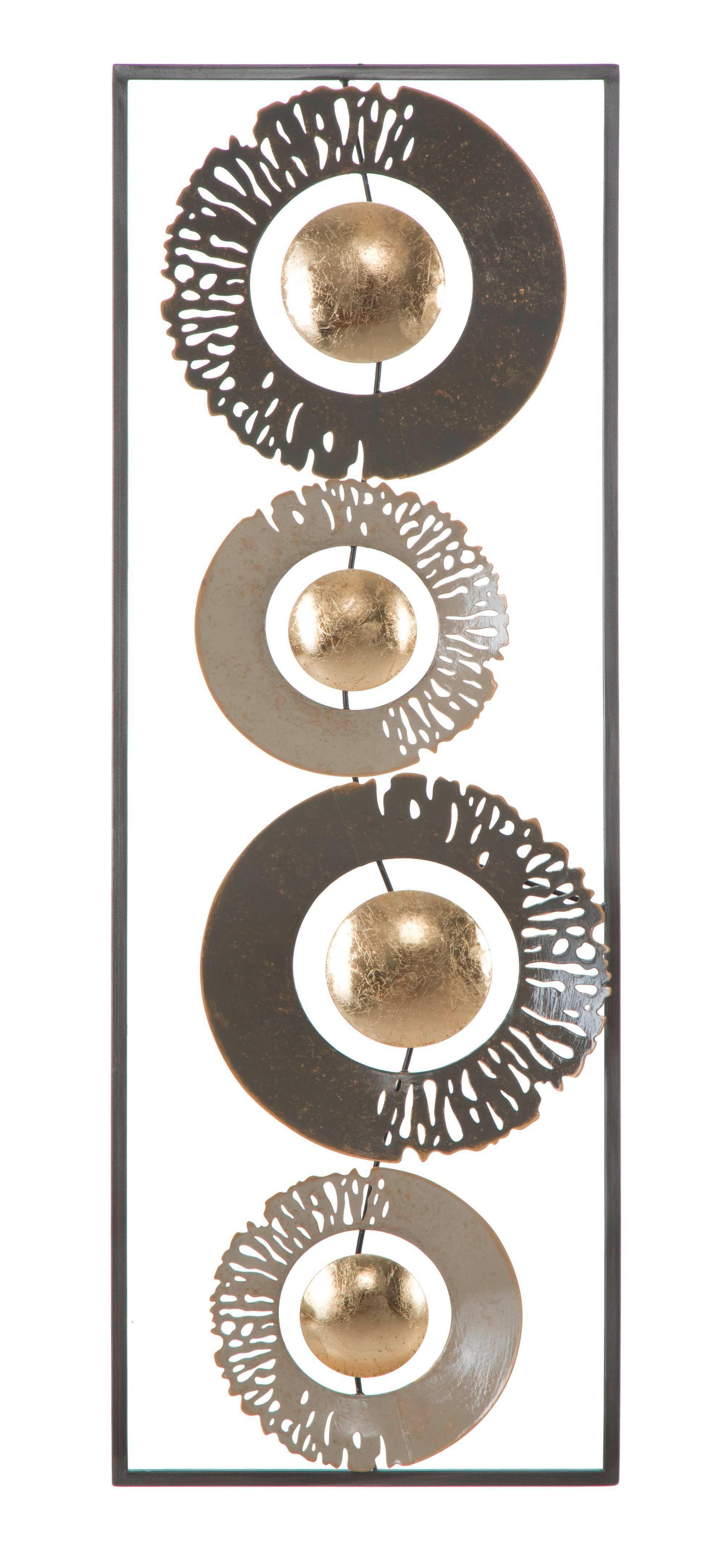 Wanddeko Ring Chrom/Goldfarben B: 31 cm - Chromfarben/Goldfarben, Basics, Metall (31/89.5/3cm)
