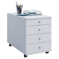 Rollcontainer Weiß Lona Maxi 42x57x80 cm - Weiß, Basics, Holzwerkstoff/Kunststoff (42/57/80cm) - MID.YOU