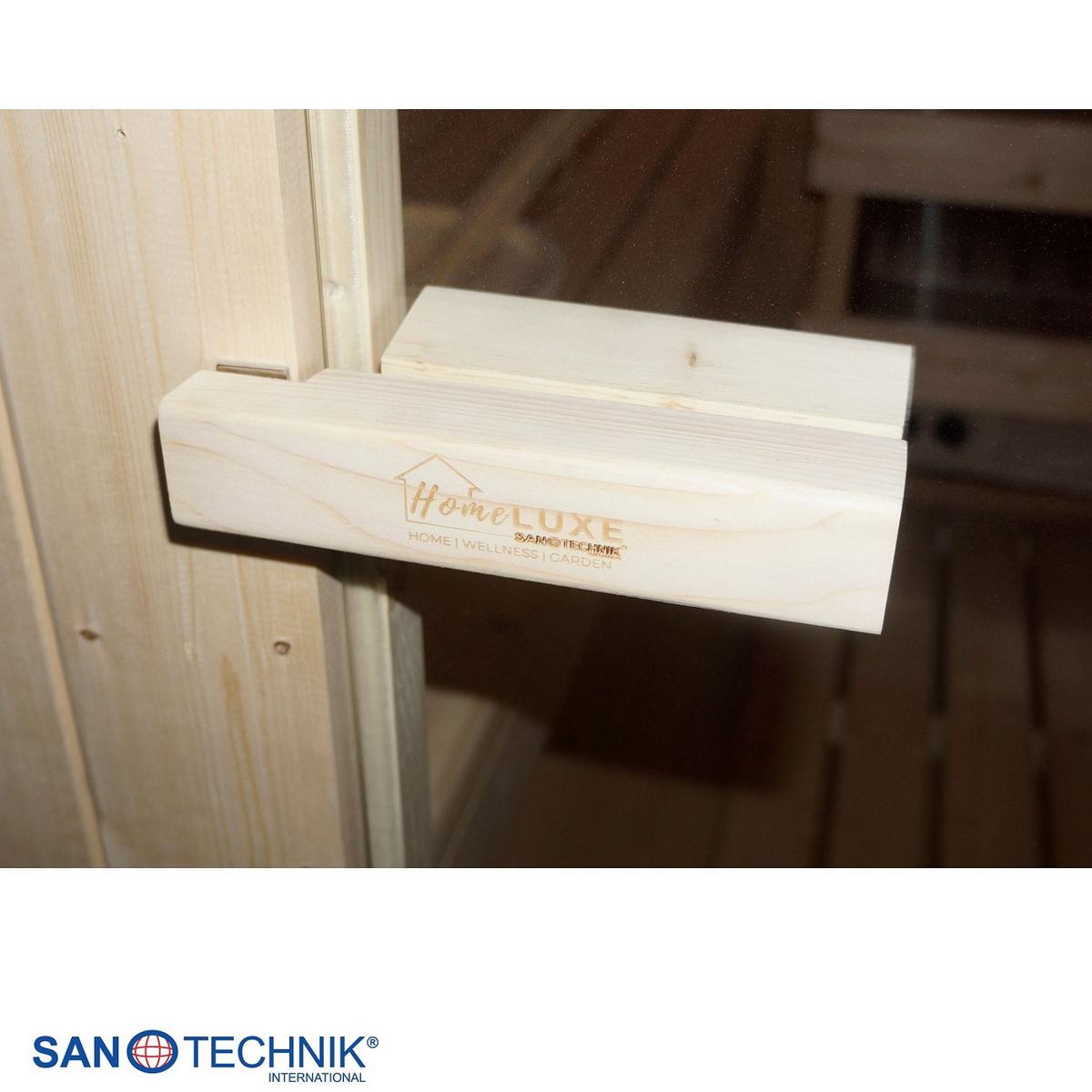 SAUNAFASS Tromsö Fichtefarben B: 180 cm - Fichtefarben, KONVENTIONELL, Glas/Holz (189/180/191,5cm) - Sanotechnik