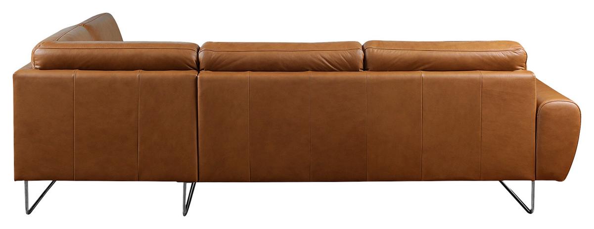 Ecksofa Spring Cognac Chrom S: 273x250 Cm - Chromfarben/Cognac, Design, Leder (273/250cm) - Livetastic