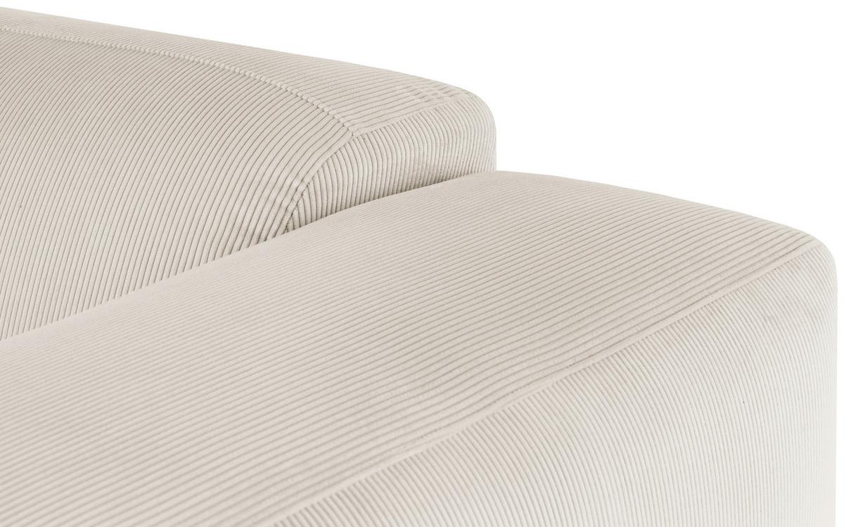 Ecksofa Hannah Creme 170x252 Cm - Creme/Schwarz, Design, Textil (170/252cm) - MID.YOU