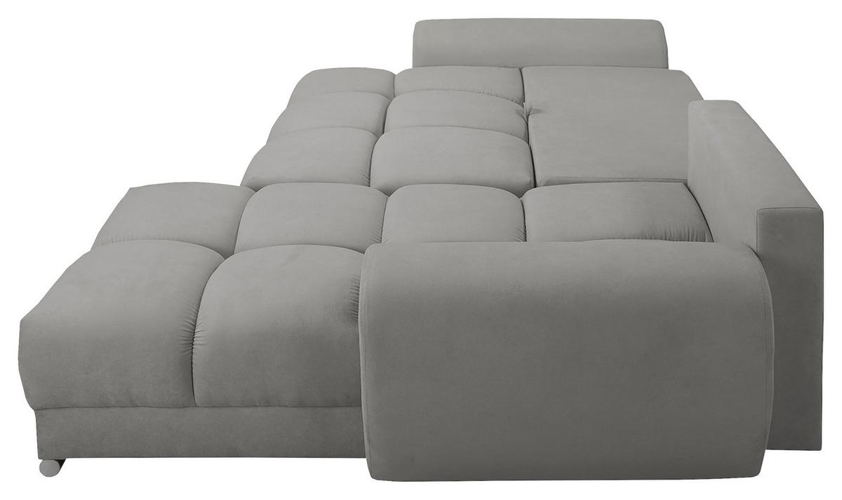 Ecksofa Azzuro Grau S: 256x175 Cm - Silberfarben/Grau, Design, Textil (256/175cm) - Livetastic