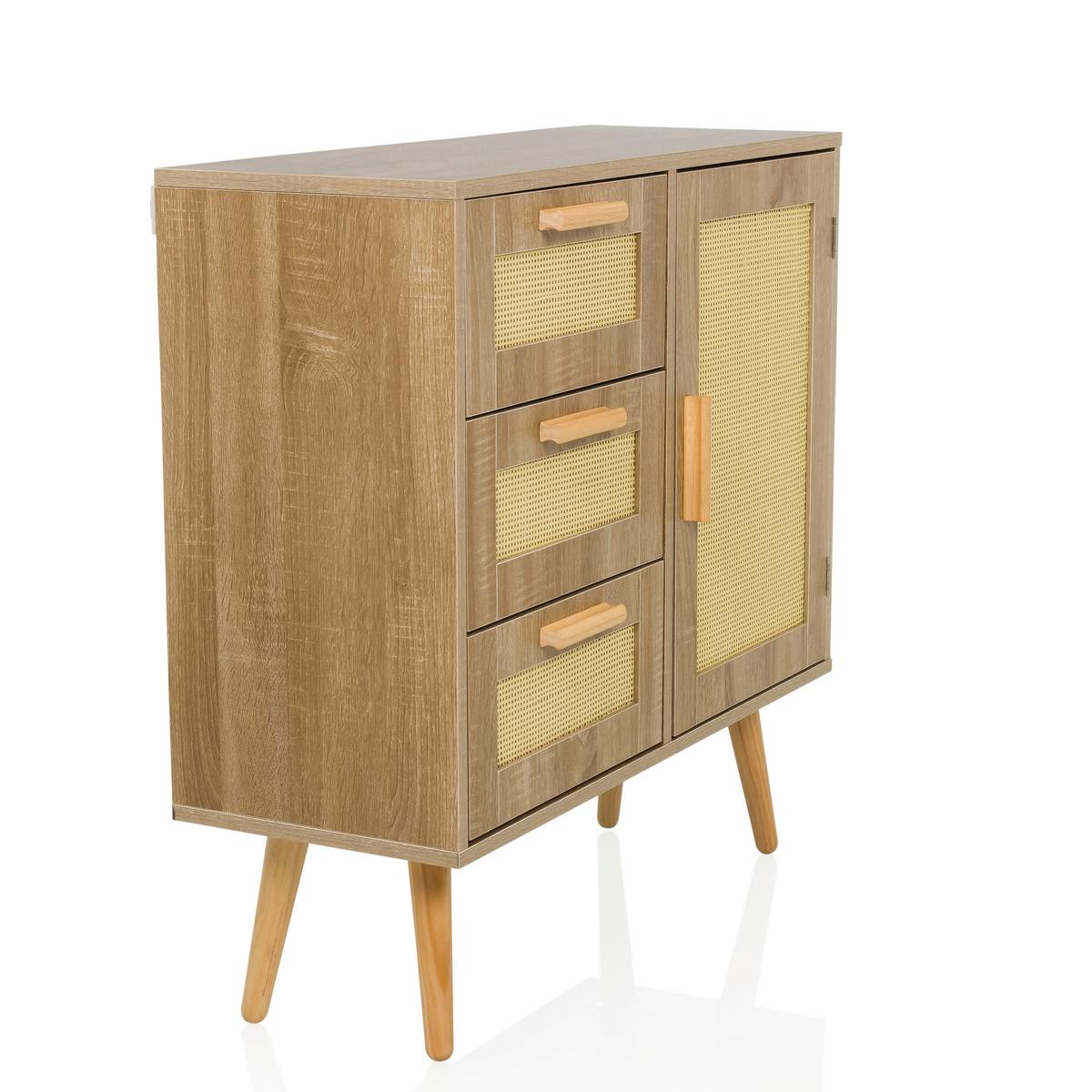 Sideboard Stryn Hellbraun B: 80 Cm - Hellbraun, MODERN, Holzwerkstoff (80/78/32,5cm) - MID.YOU