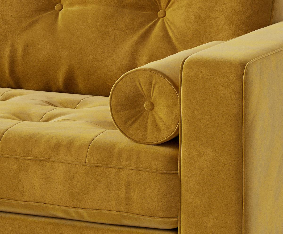 Ecksofa Scott - Edelstahlfarben/Gelb, Design, Textil (259/205cm) - Livetastic