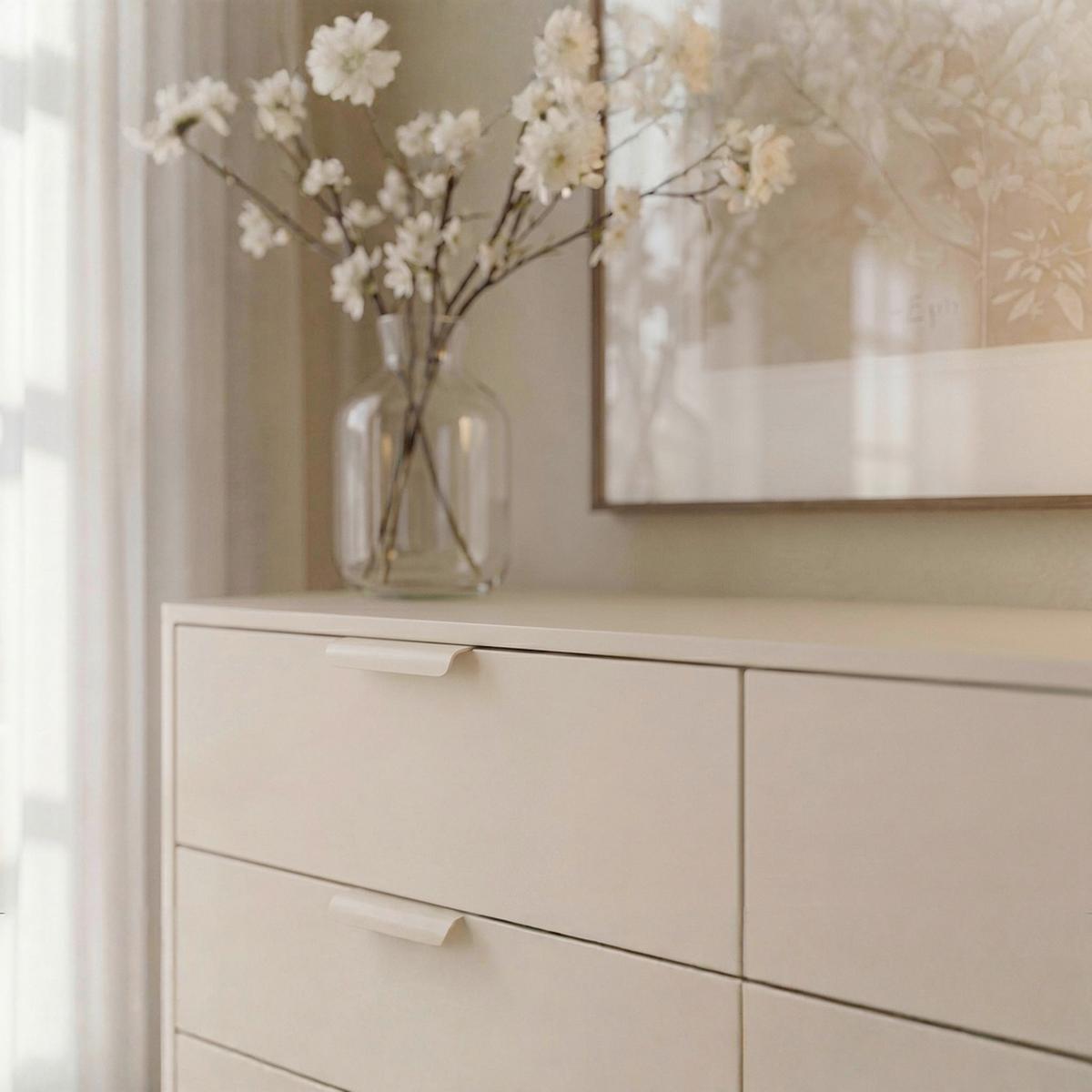 Široká komoda Brenda MDF/Praškovaný kov - kašmírová, Modern, kov/kompozitné drevo (120/85/40cm) - Bessagi Home