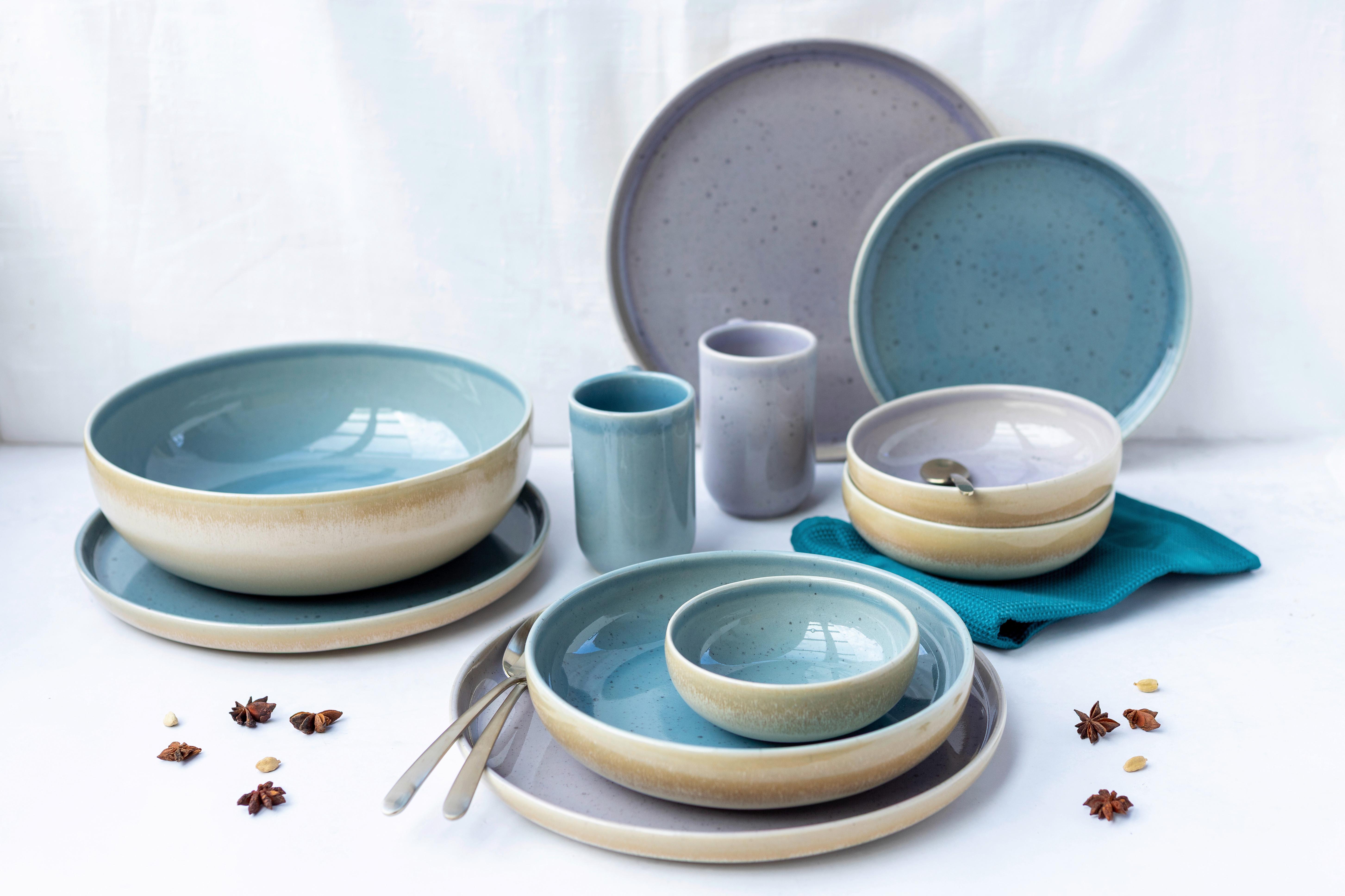 Schüsselset Candy Pastellblau 5-Teilig - Pastellblau, Basics, Keramik - Mäser