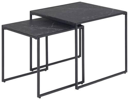 Couchtisch 2er-Set Infinity, Schwarz - Schwarz, MODERN, Holzwerkstoff/Metall (50/50/45cm) - MID.YOU