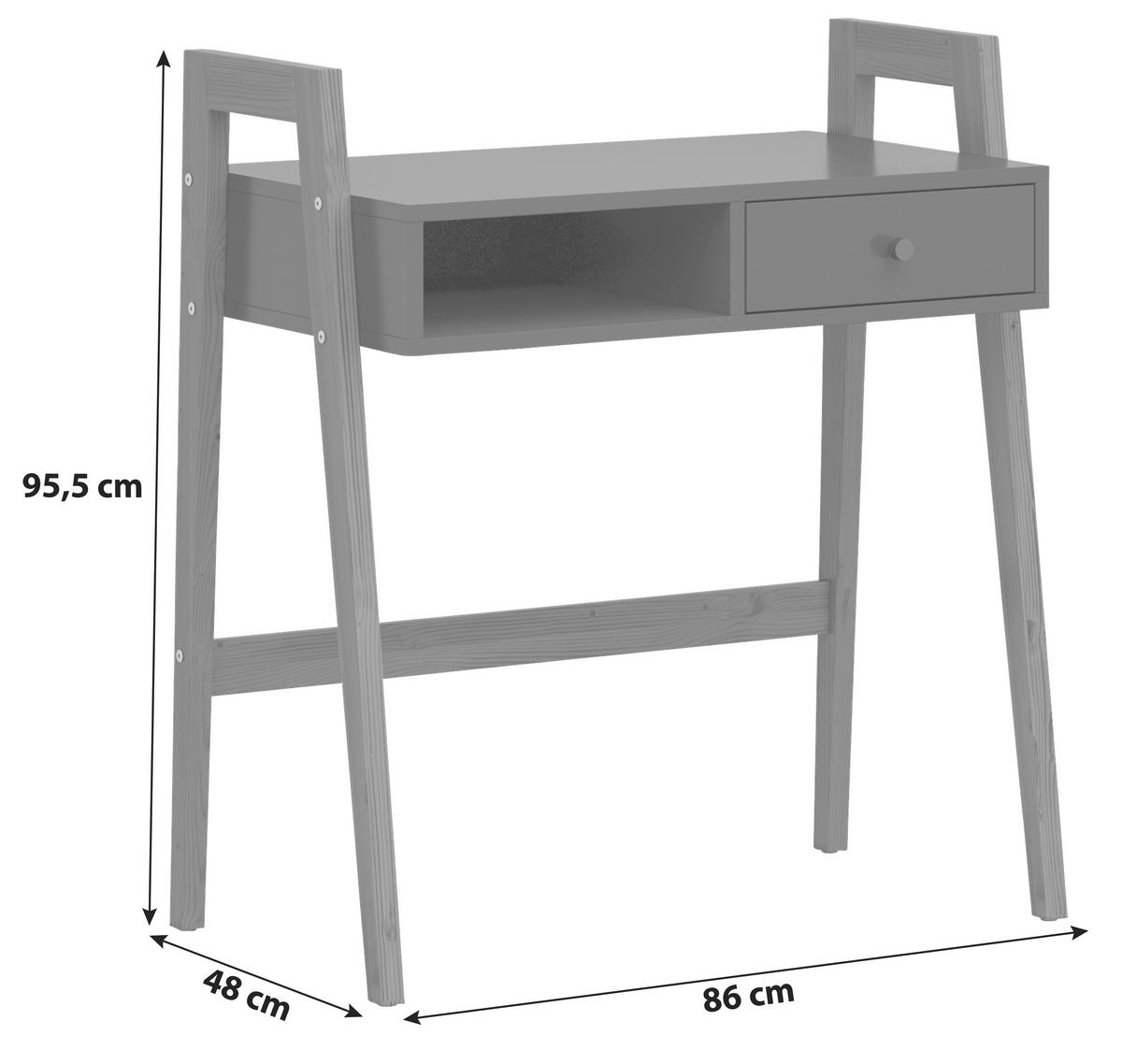 Schminktisch Albi Blau/ Lärche Dekor B: 86 Cm Mit Lade - Blau/Lärchefarben, KONVENTIONELL, Holzwerkstoff (86/95,5/48cm) - MID.YOU