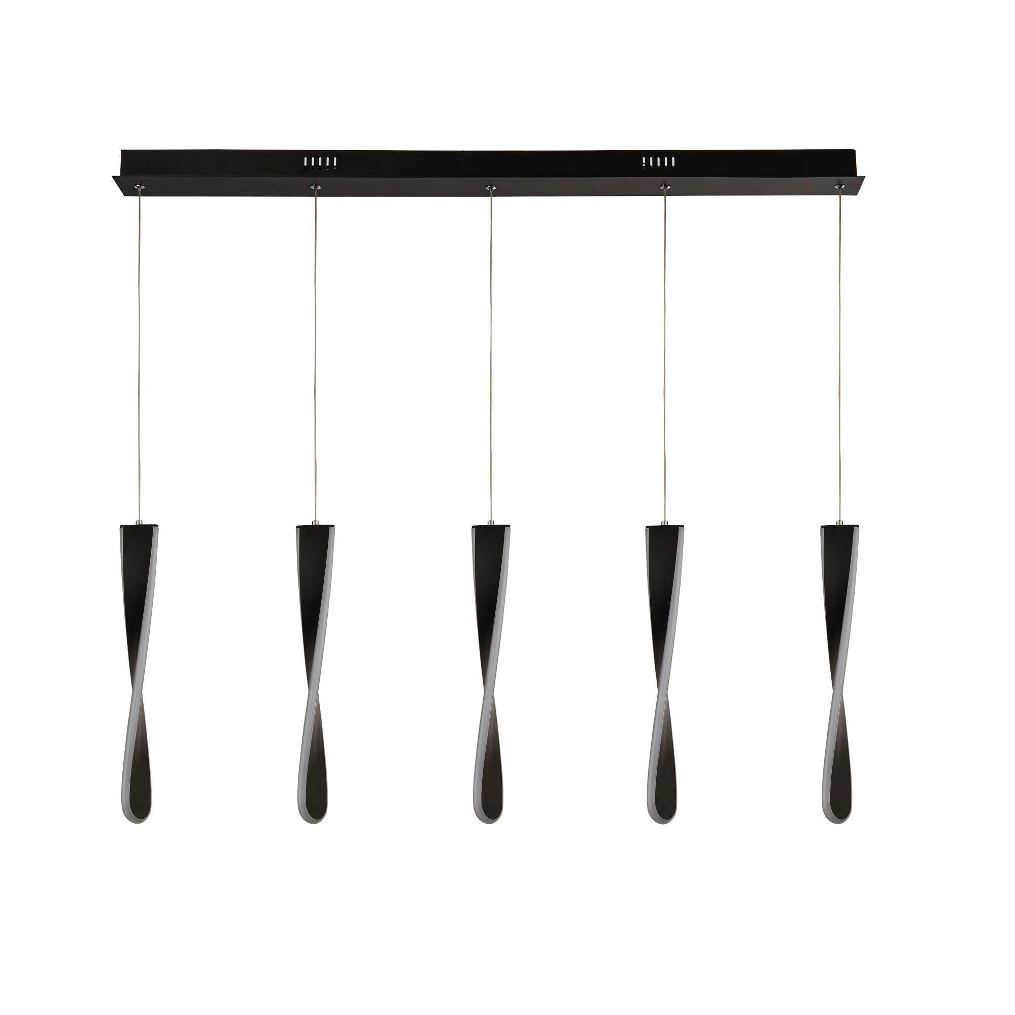 LED-Hängeleuchte 8675-5bk - Schwarz, Basics, Metall (100/8/120cm)