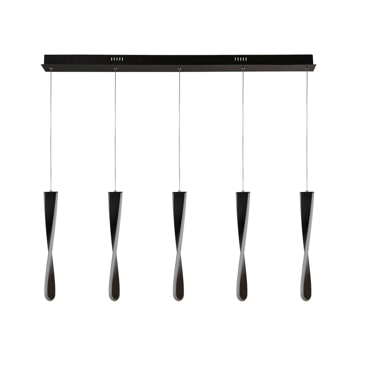 LED-Hängeleuchte 8675-5bk - Schwarz, Basics, Metall (100/8/120cm)