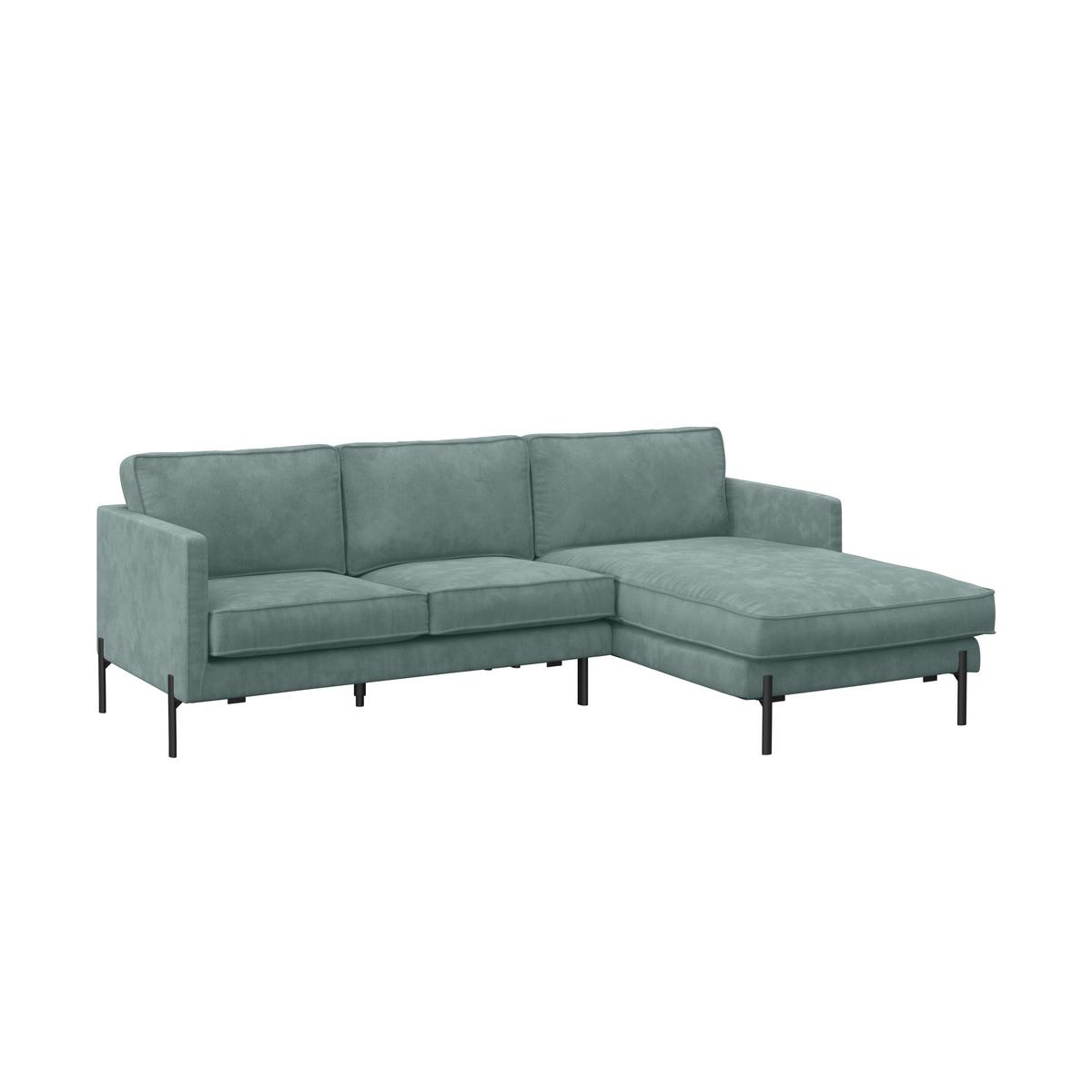 Ecksofa Yukon Türkis S: 232x154 Cm - Türkis/Schwarz, Trend, Textil (232/154cm) - Livetastic
