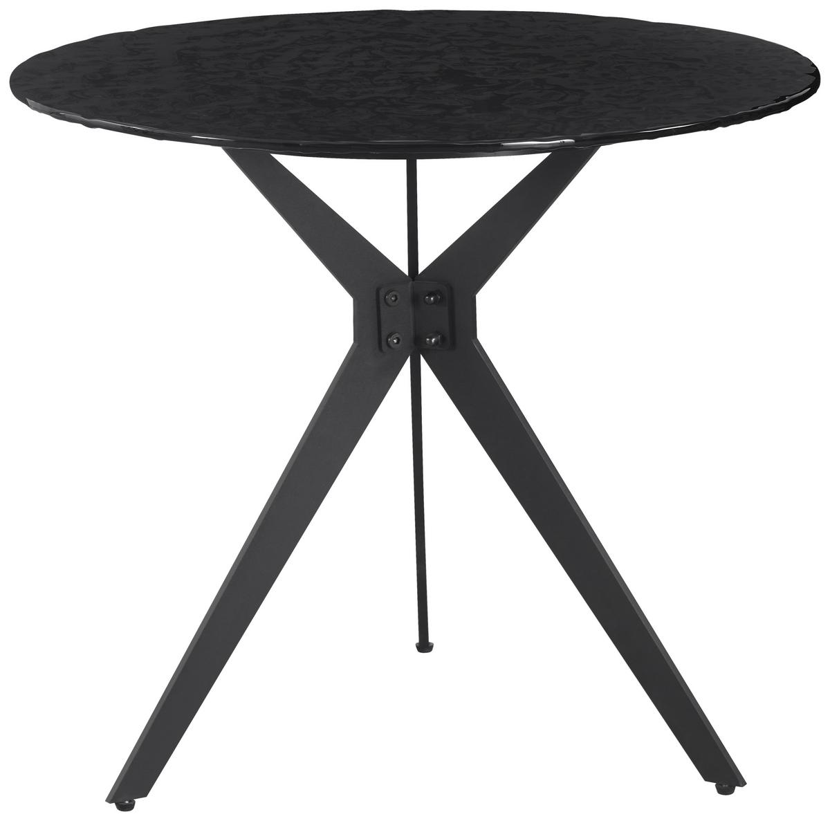 Sada stolíkov CONTI sklo bubble 70x38cm, 55x48cm - čierna, Modern, kov/sklo (70/55/38/48cm) - Mömax