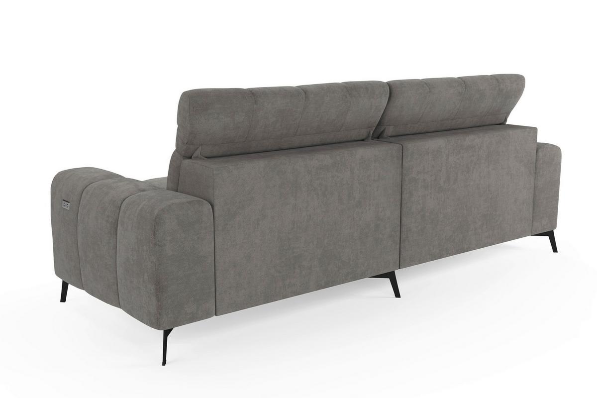 Rohová sedačka LAYA, levá, šedohnědá tkanina MEMPHIS - šedohnědá, Moderní, textil (155/250cm) - Premium Living