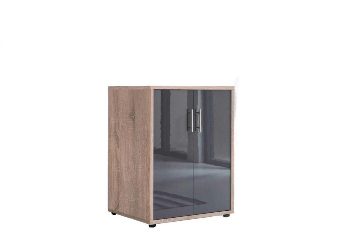 Aktenschrank Office Edition Anthr. Hg/Eiche Dekor B: 54cm - Anthrazit Hochglanz/Sonoma Eiche, MODERN, Holzwerkstoff (54/74/50cm) - MID.YOU