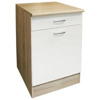 Spodní kuchyňská skříňka ANDY šířka/výška: 50/90 cm - bílá/barvy stříbra, Basics, kompozitní dřevo/plast (50/90/60cm) - MID.YOU