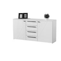 Komód Ksanti 163/80 Cm - fehér/magasfényű fehér, Basics, faalapú anyag (163/80,5/40cm)