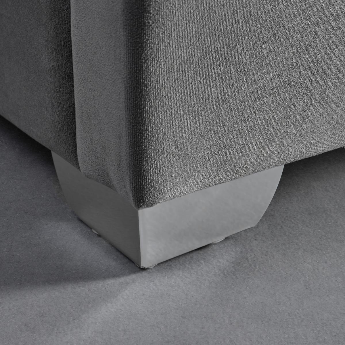 Čalouněná postel LUISA, 180x200, tmavě šedá - tmavě šedá/barvy chromu, Moderní, kov/dřevo (180/200cm) - Livetastic