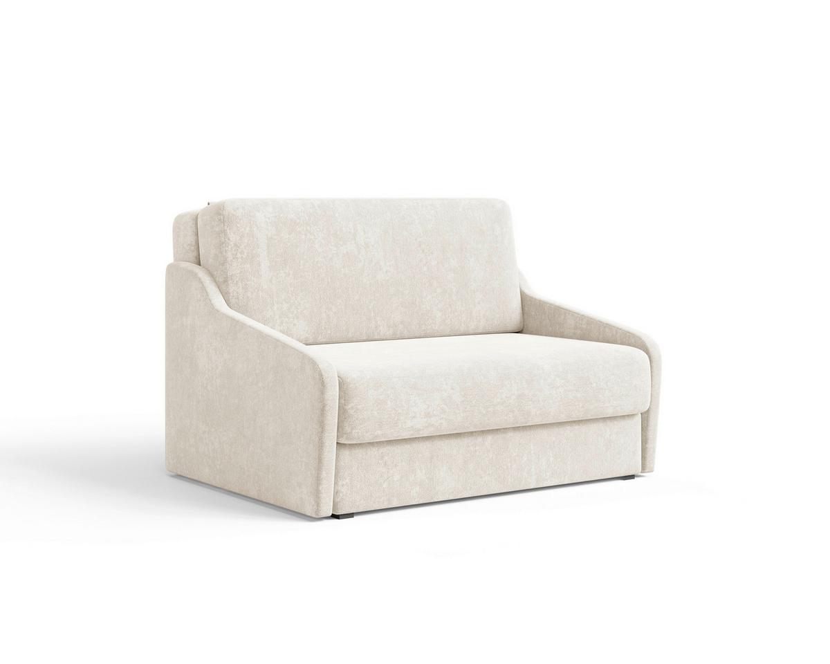 Schlafsofa Fly Creme, B: 136 cm - Creme/Schwarz, Design, Textil (136/86/113cm) - MID.YOU