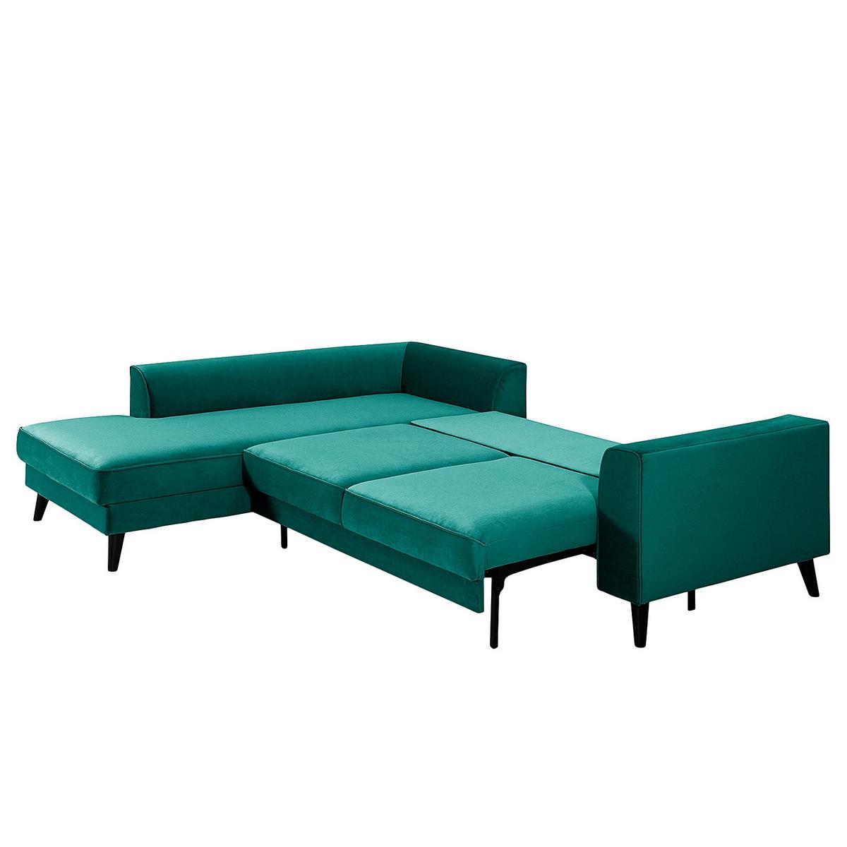 Eckschlafsofa Lumber Jack Petrol S: 203x264 Cm - Wengefarben/Petrol, MODERN, Textil (203/264cm) - Trendmanufaktur