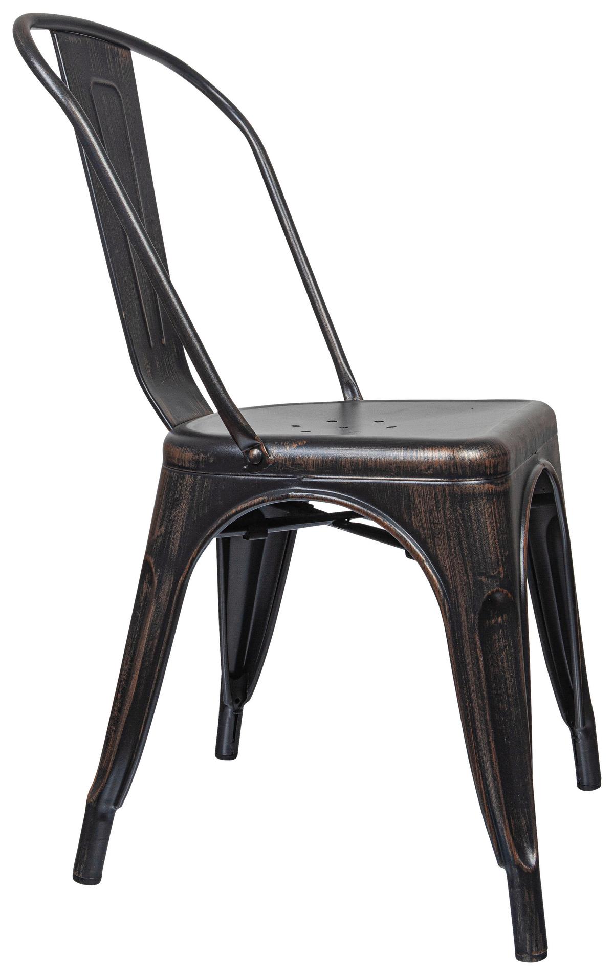 Stuhl Vantaggio Comfort Outdoor Schwarz/golden - Goldfarben/Schwarz, Basics, Metall (44/84/54cm) - MID.YOU