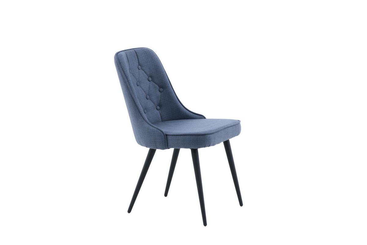 Stuhl-Set Velvet Deluxe - Blau/Schwarz, Design, Kunststoff/Textil (50/88.5/66cm) - Livetastic