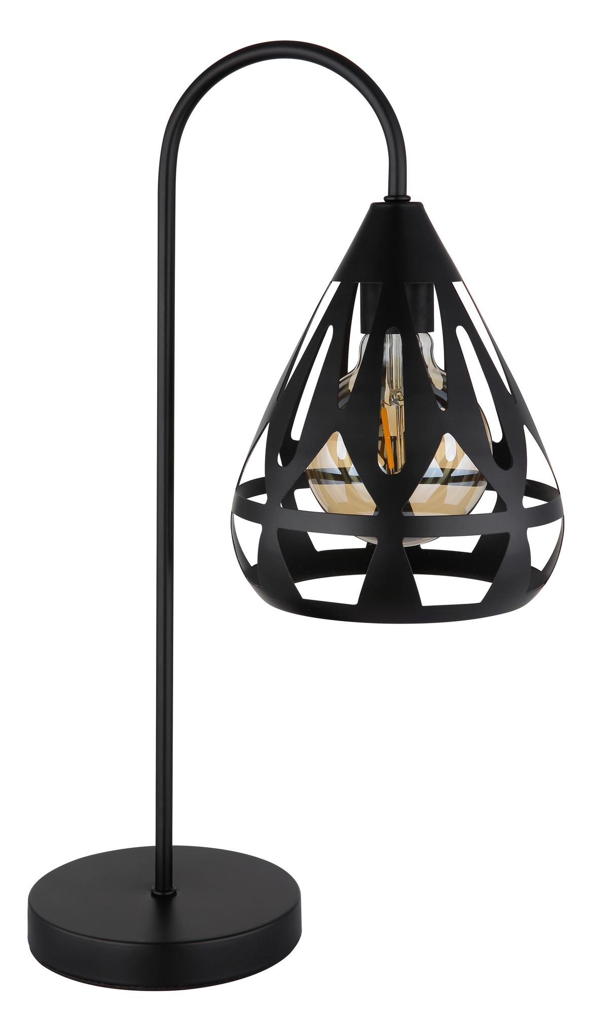 Tischleuchte 15889t - Schwarz, Design, Kunststoff/Metall (28/17/48cm) - Globo