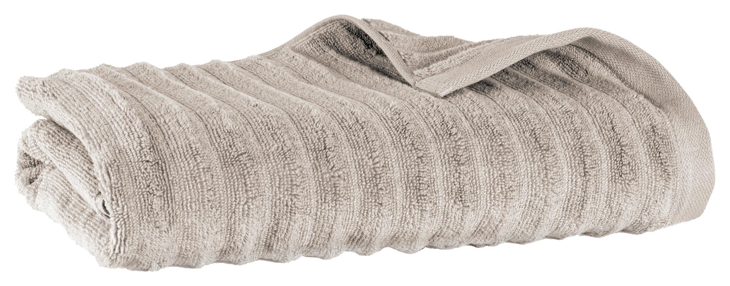 DUSCHTUCH Welle 70x140 cm Taupe - Graubraun, Basics, Textil (70/140cm)