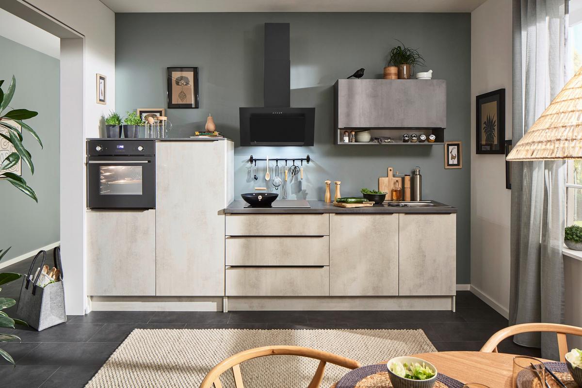 Küchenblock Boston Anthrazit, Weiß B: 321 cm - Anthrazit/Weiß, Basics, Holzwerkstoff (321cm) - MID.YOU