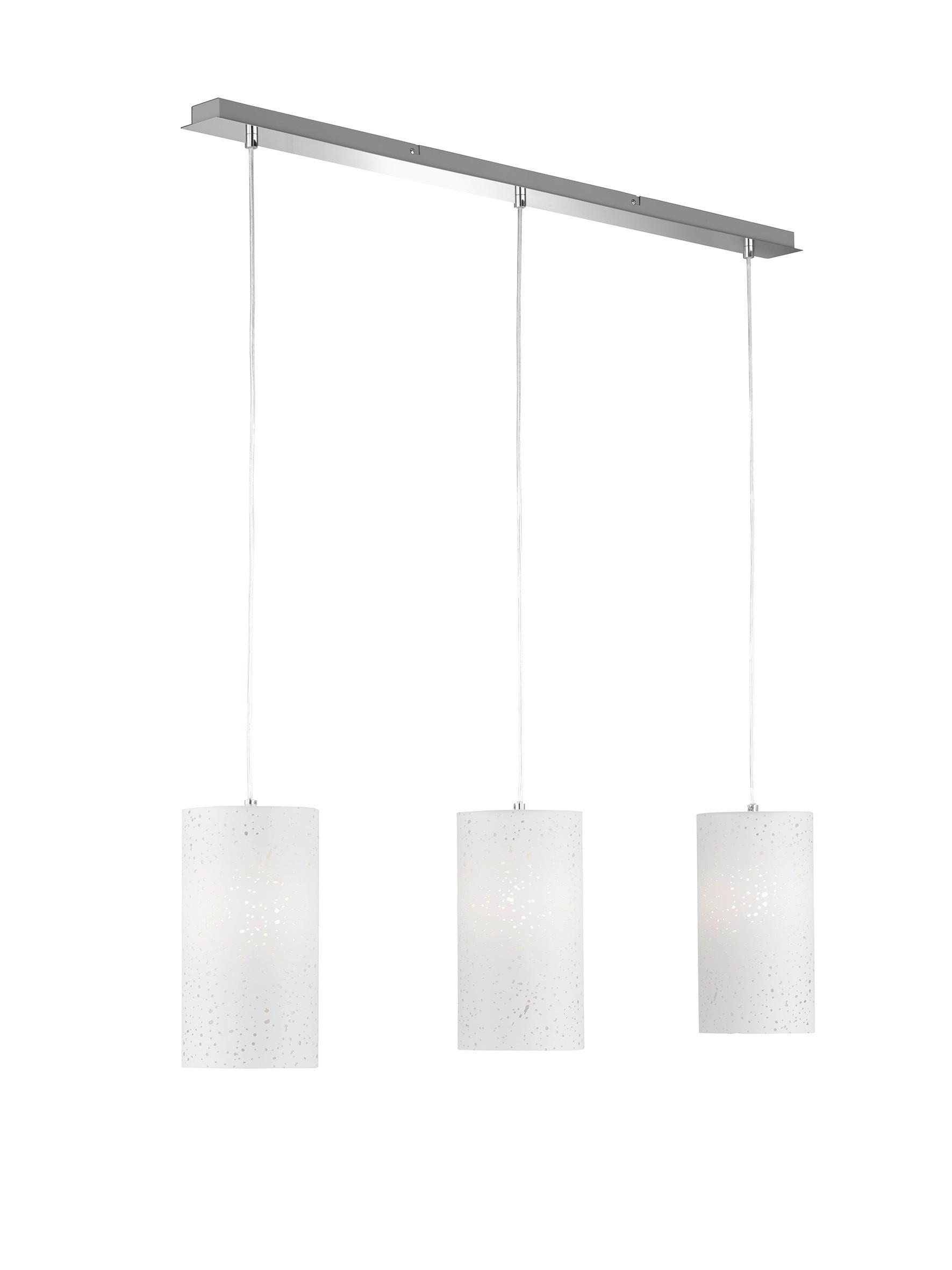 Hängeleuchte Thor H: 150 cm 3-Flammig In Säulenform - Chromfarben/Weiß, Design, Textil/Metall (110/150cm) - Fischer & Honsel