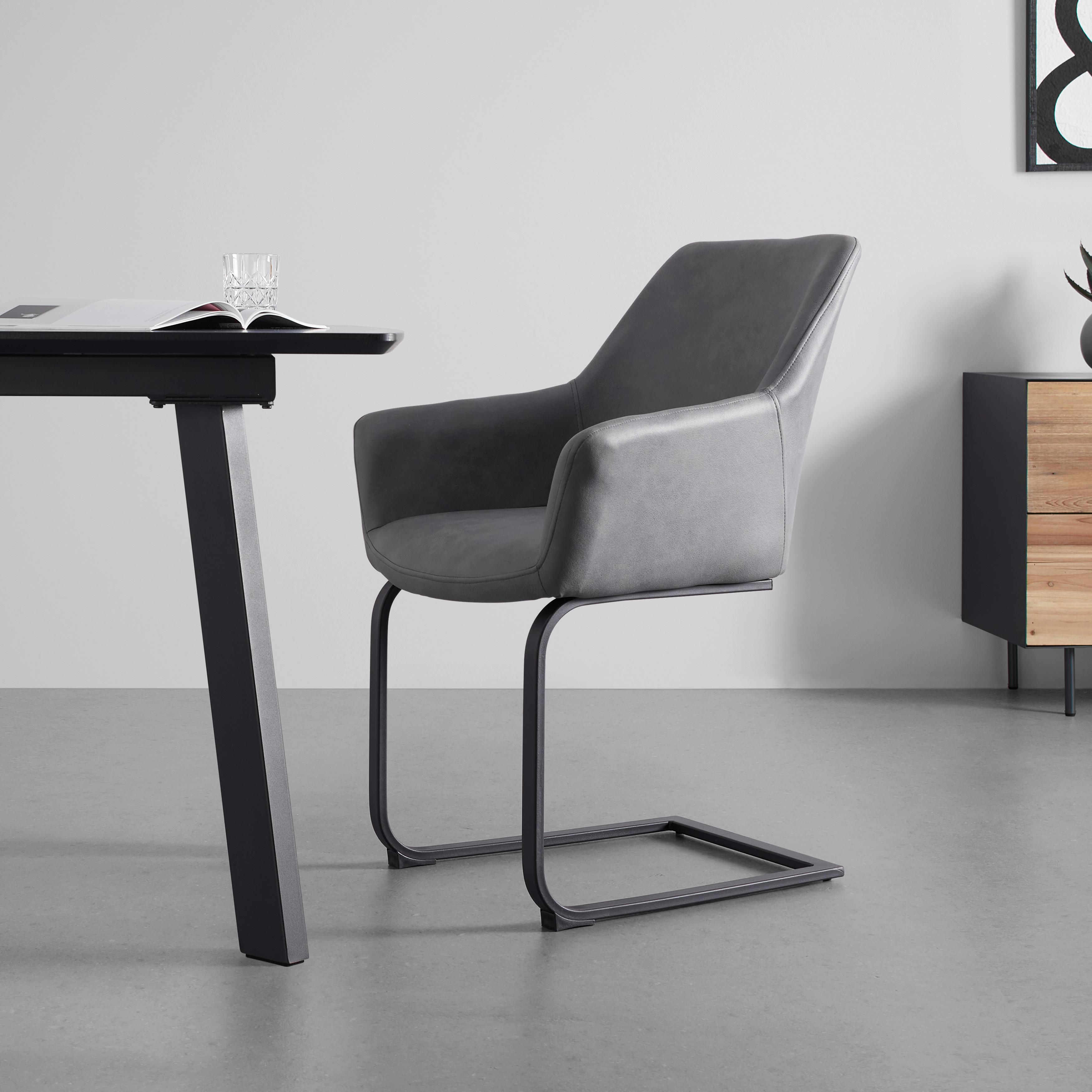 Stolička PRIA sivá - čierna/sivá, Modern, kov/drevo (61/85/62cm) - Bessagi Home