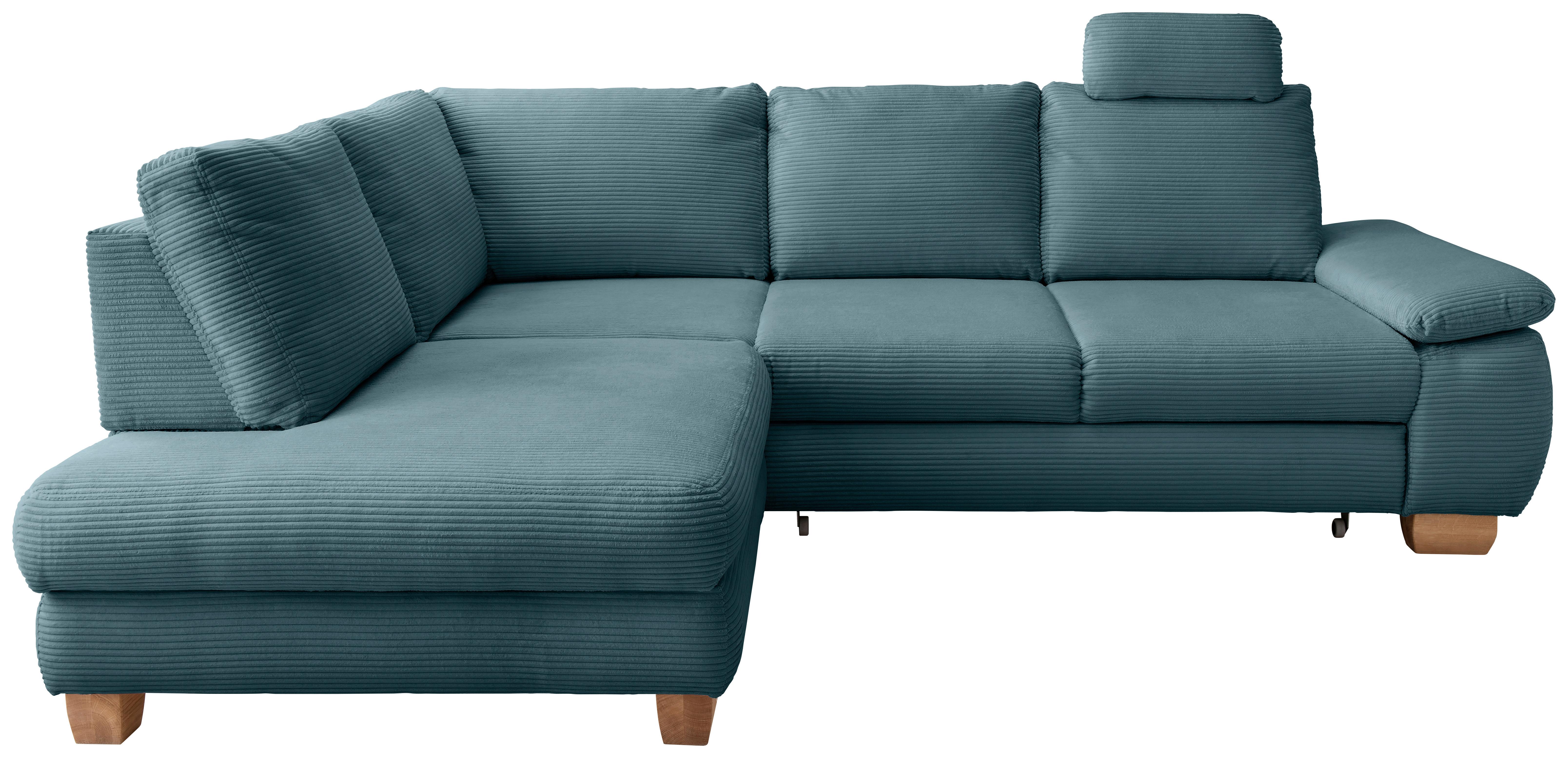 Eckschlafsofa Positano. Petrol S: 206x261 Cm - Wildeiche/Petrol, MODERN, Textil (206/261cm) - Livetastic