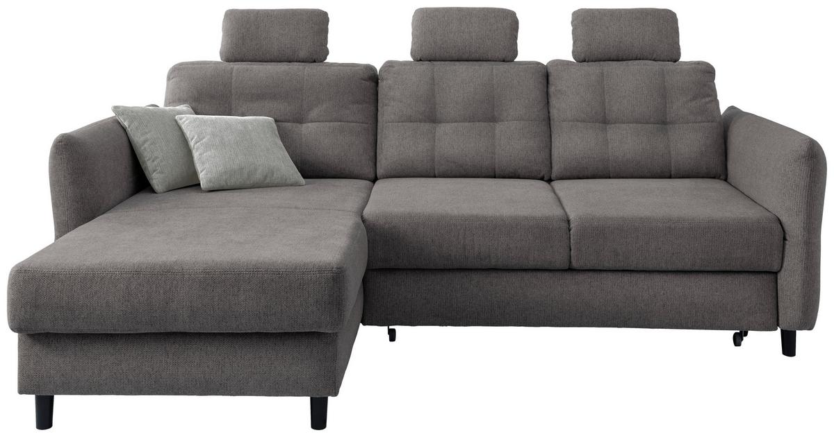 Ecksofa Brizzini Graubraun S: 176/250-280 cm - Graubraun/Hellgrau, MODERN, Holz/Textil (176/250-280cm) - Livetastic