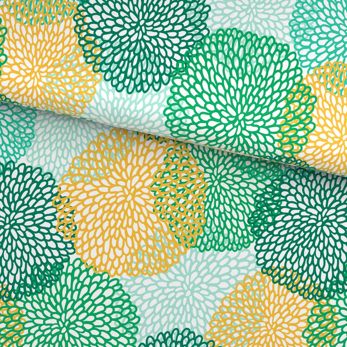 BETTWÄSCHE FLORA - Türkis/Gelb, MODERN, Textil - Luca Bessoni