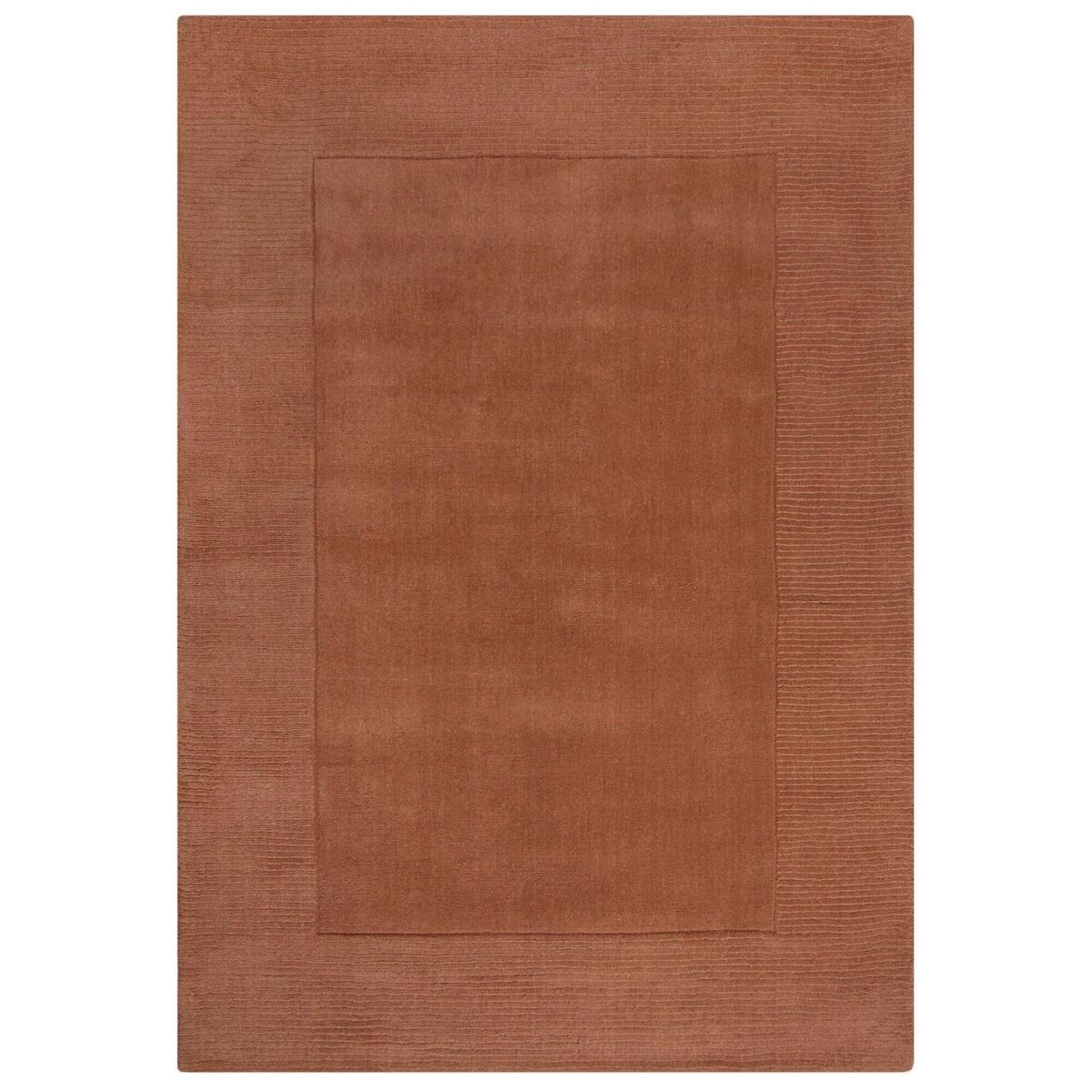 Handwebteppich Woll Bordüre Orange 160x230 - Orange, Basics, Textil (160/230cm)