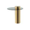 Beistelltisch mit Glasplatte Rund Ontario, Grau/Gold - Goldfarben/Grau, MODERN, Glas/Metall (46/46/52cm) - Kayoom