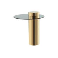 Beistelltisch mit Glasplatte Rund Ontario, Grau/Gold - Goldfarben/Grau, MODERN, Glas/Metall (46/46/52cm) - Kayoom
