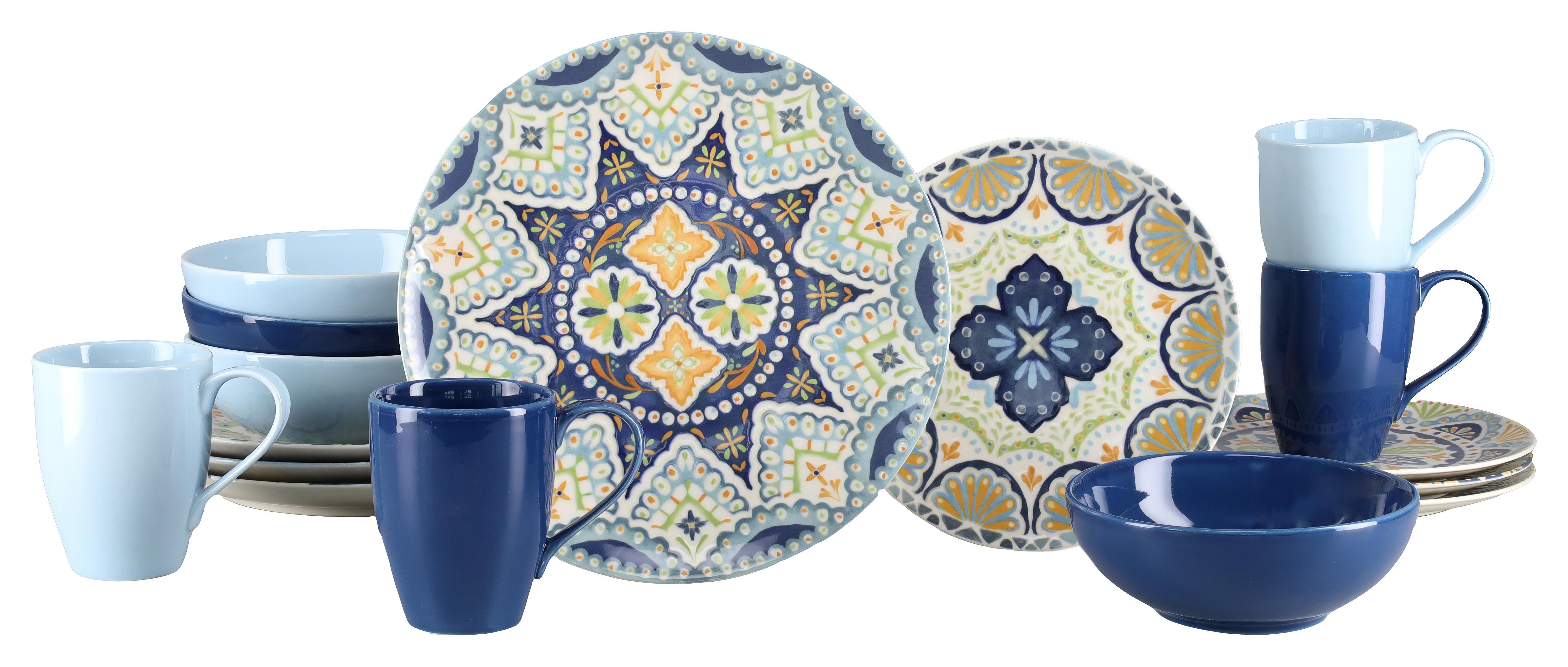 Kombiservice Steinzeug Patio bunt, 16 -Teilig. - Multicolor, Basics, Keramik - Creatable