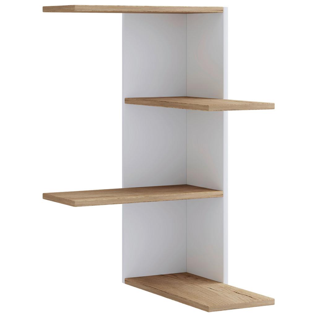 Eckregal Balos Weiß, Eiche Dekor B: 45 cm