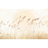 Vliestapete Dune Grass - Gelb/Braun, Basics (400/250cm) - Komar